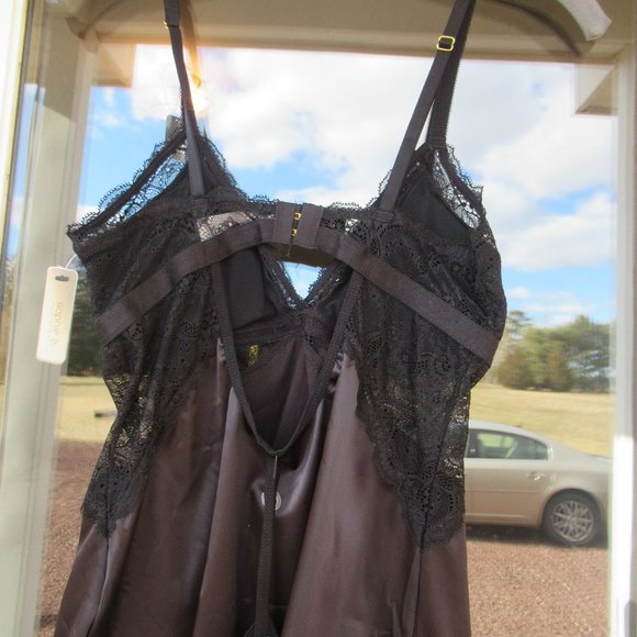 NWT black Nighty & panty with lace detail & removable pads size S - Picture 9 of 13